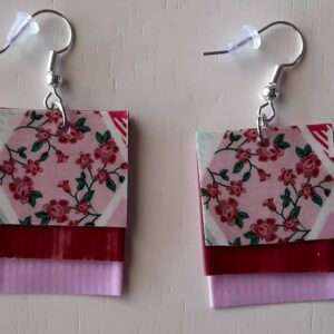 Prairie Patchwork Hexagon Earrings