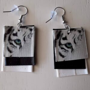 Roar Snow Tiger Earrings