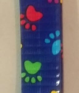 Blue Paw print Key Chain Ring Lanyard Loop