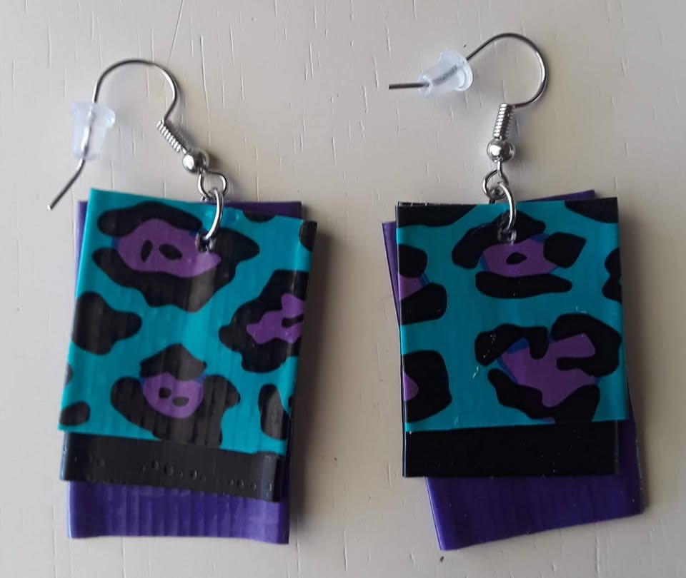 Blue Leopard Earrings