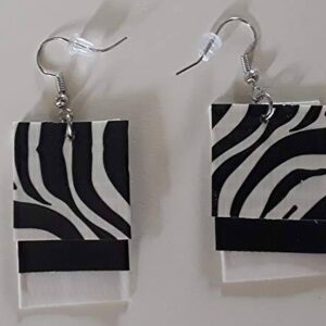 White Zebra Earrings