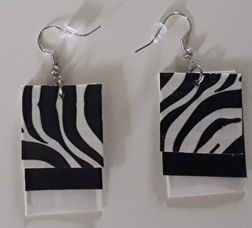 White Zebra Earrings