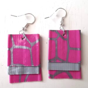 Pink Giraffe Print Earrings