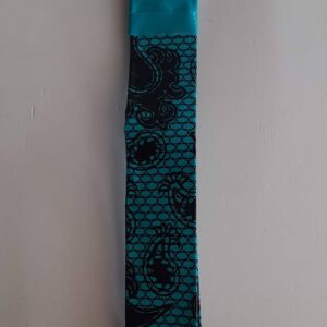 Teal Lace Paisley Key Chain Ring Lanyard Loop