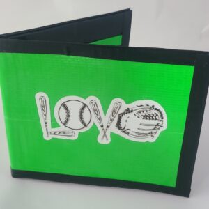 Love Baseball Bat Ball Mitt Bi-Fold Duct Tape Wallet