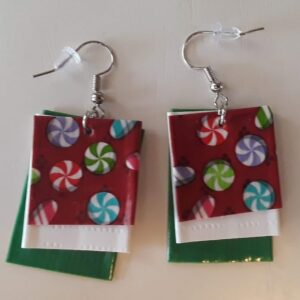 Peppermint Candy Christmas Earrings