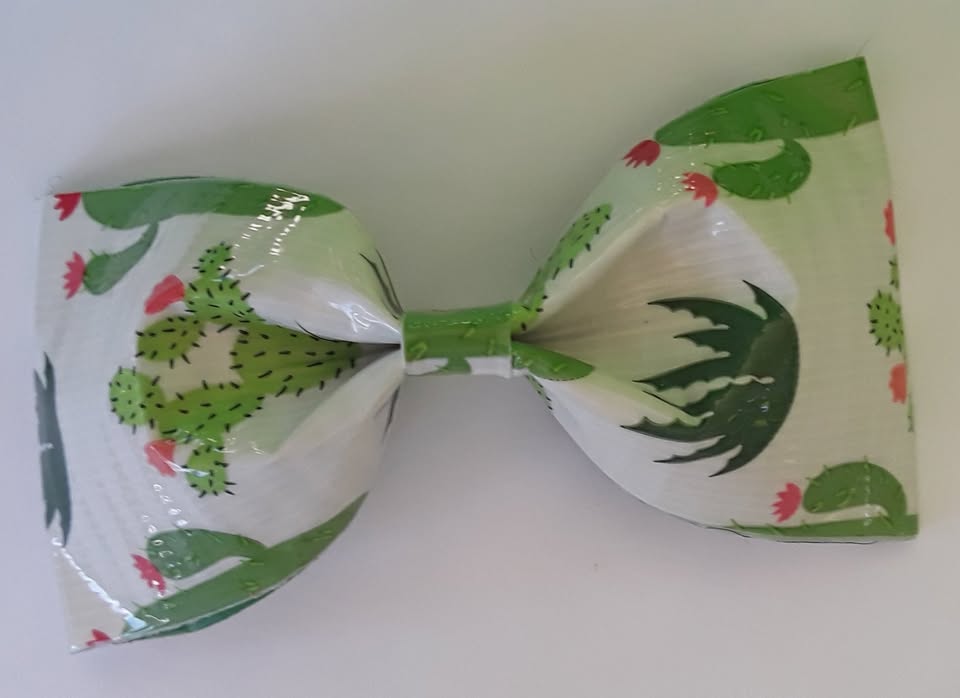 Cactus Duct Tape Hair Clip Bow