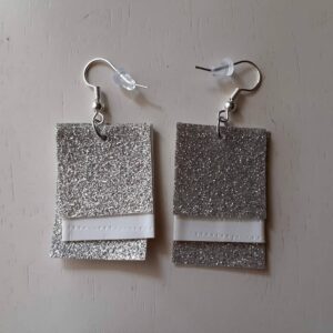 Silver Glitter Earrings