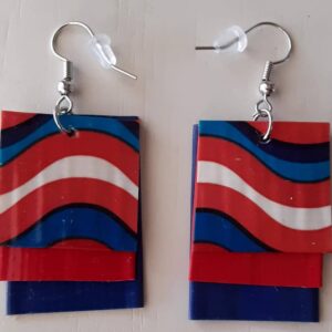 Red White and Blue Waves Earrings