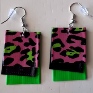 Pink Leopard Earrings