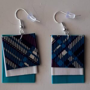 Blue Plaid Earrings