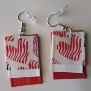 Zebra Print Heart Valentine's Day Earrings