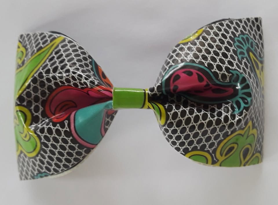 Multi Color Lace Duct Tape Hair Clip Bow