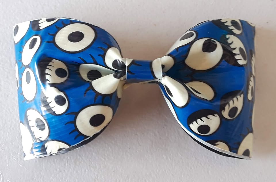 Google Eyes Glow in the Dark Duct Tape Hair Clip Bow