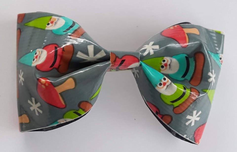Christmas Gnomes Elves Duct Tape Hair Clip Bow