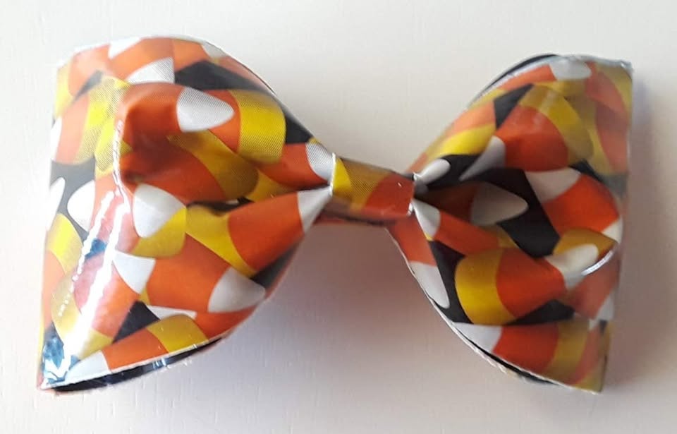Candy Corn Duct Tape Hair Clip Bow