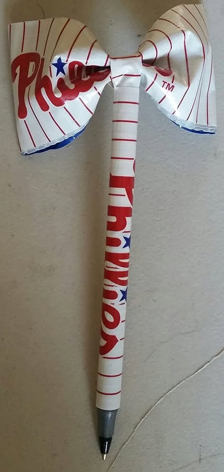 Philadelphia Phillies MLB Baseball Duct Tape Bow Pen