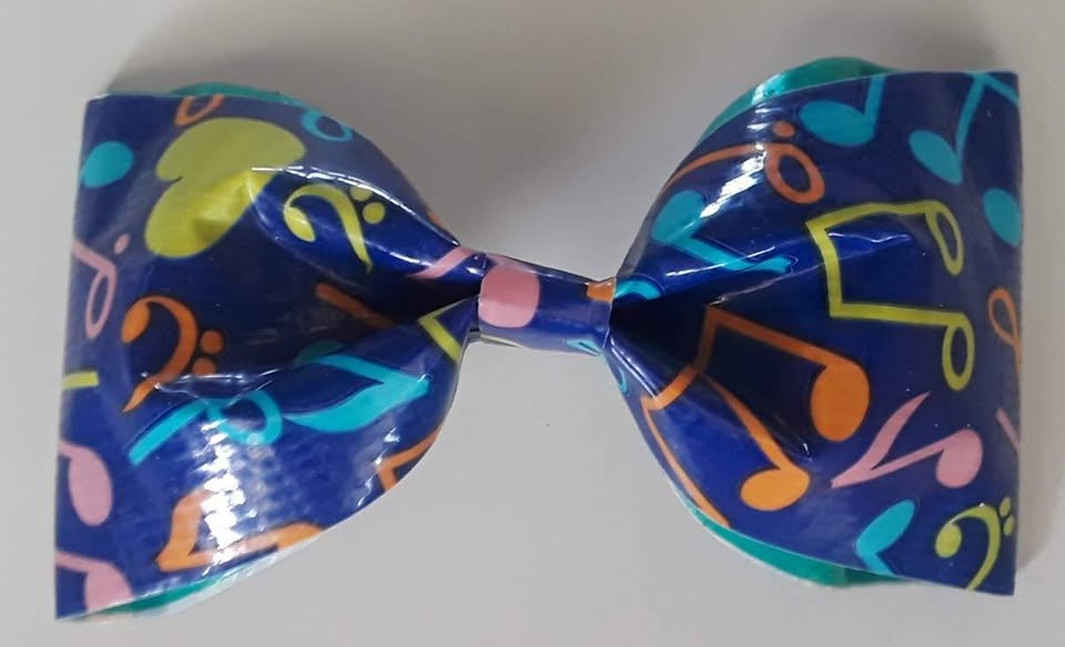 Music Notes Duct Tape Hair Clip Bow