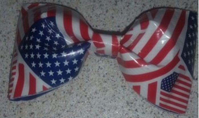 American Flag Duct Tape Hair Clip Bow