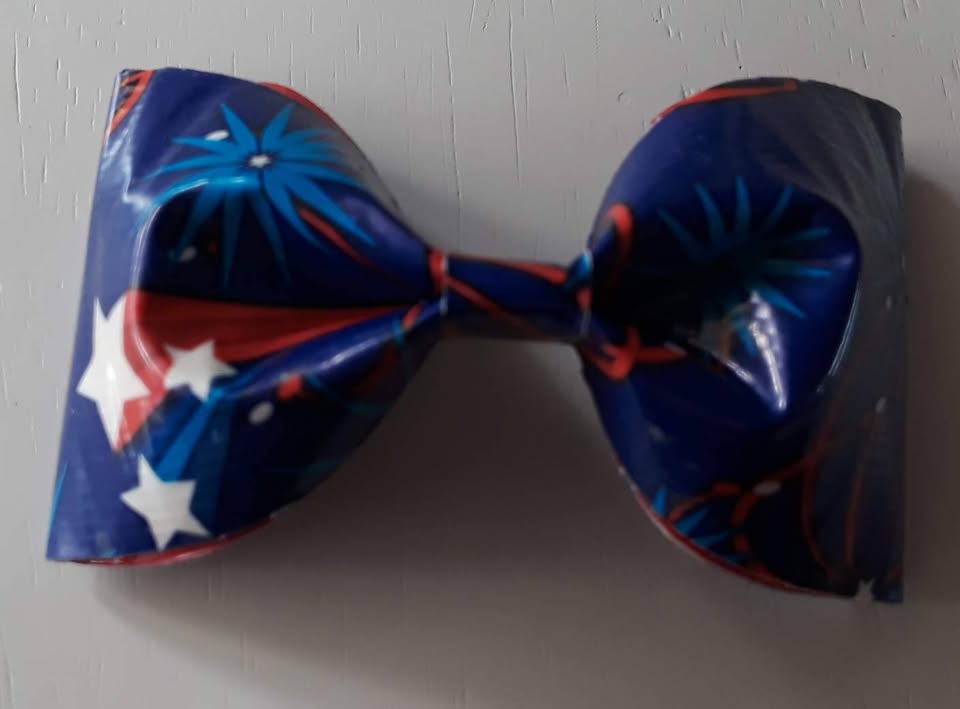 Fireworks Duct Tape Hair Clip Bow - Image 2