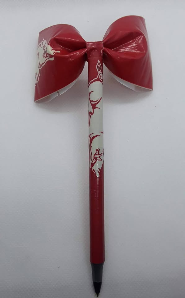University of Arkansas Ridge Backs NCAA Duct Tape Bow Pen