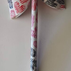 Zebra Print Heart Duct Tape Bow Pen