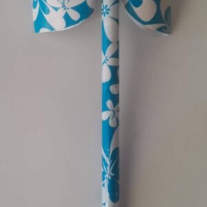 Blue Surf Flower Duct Tape Bow Pen