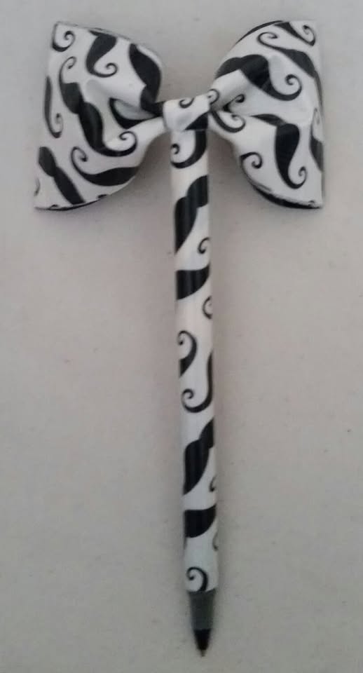 Mustache Duct Tape Bow Pen