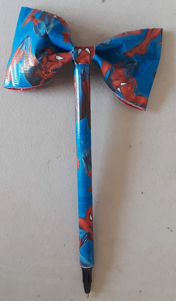 Spiderman Duct Tape Bow Pen