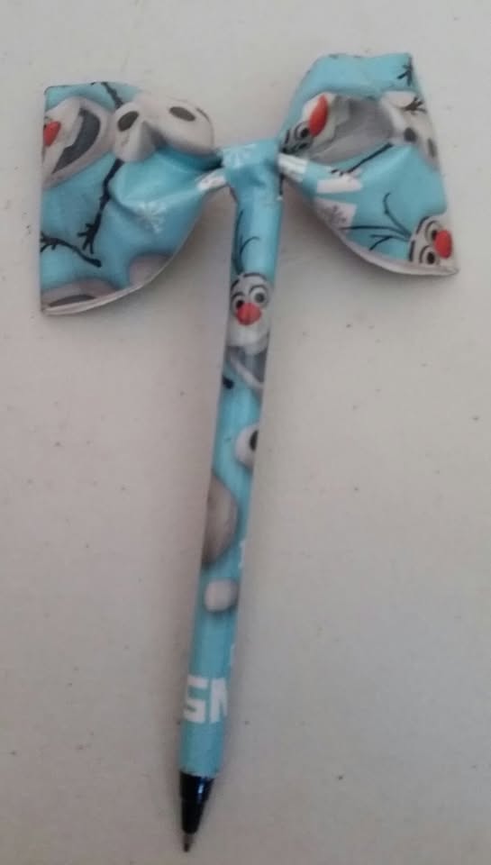 Olaf Frozen Duct Tape Bow Pen