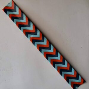 Chevron Blue Navy Orange Slap Bracelet