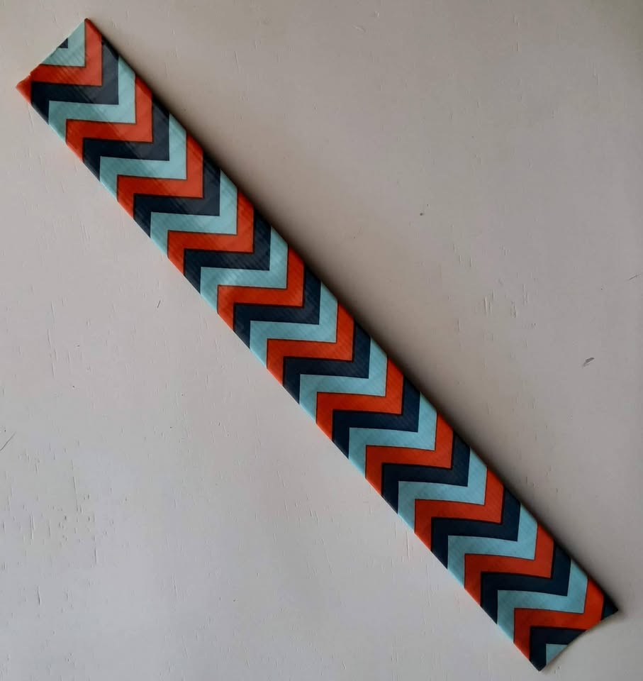 Chevron Blue Navy Orange Slap Bracelet