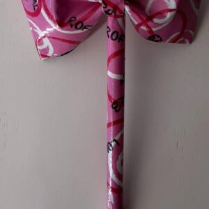 Pink Text Duct Tape Bow Pen