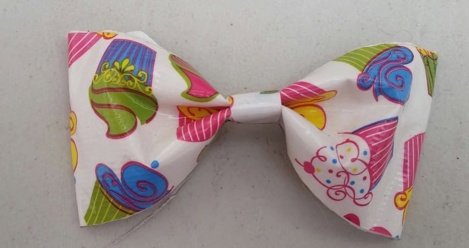 Cupcakes Duct Tape Hair Clip Bow
