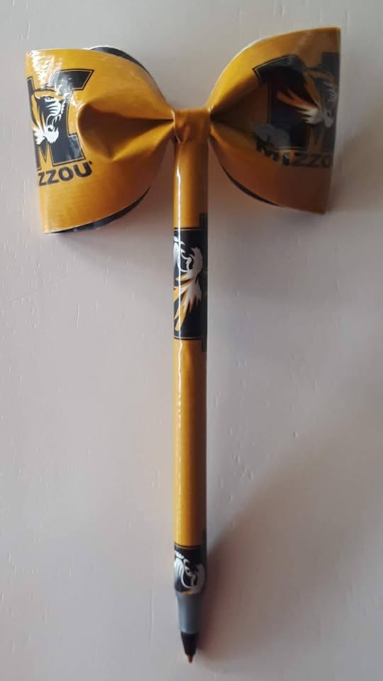 University of Missouri Mizzou Tigers NCAA Duct Tape Bow Pen