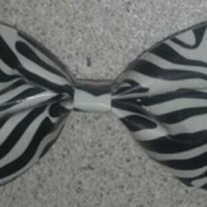 White Zebra Duct Tape Hair Clip Bow