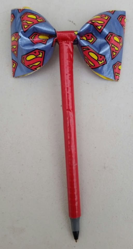 Superman Duct Tape Bow Pen
