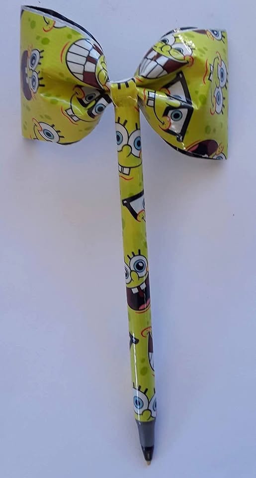 Sponge Bob Yellow Duct Tape Bow Pen