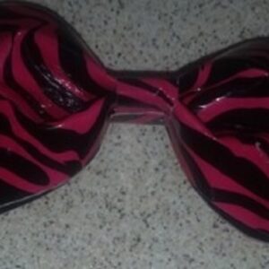 Pink Zebra Duct Tape Hair Clip Bow