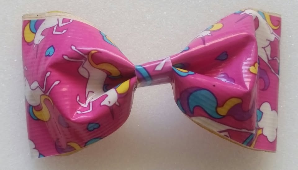 Unicorn Duct Tape Hair Clip Bow