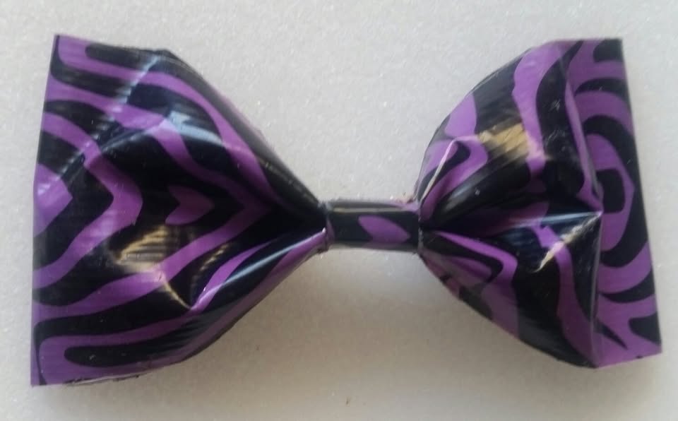 Purple Zebra Print Duct Tape Hair Clip Bow