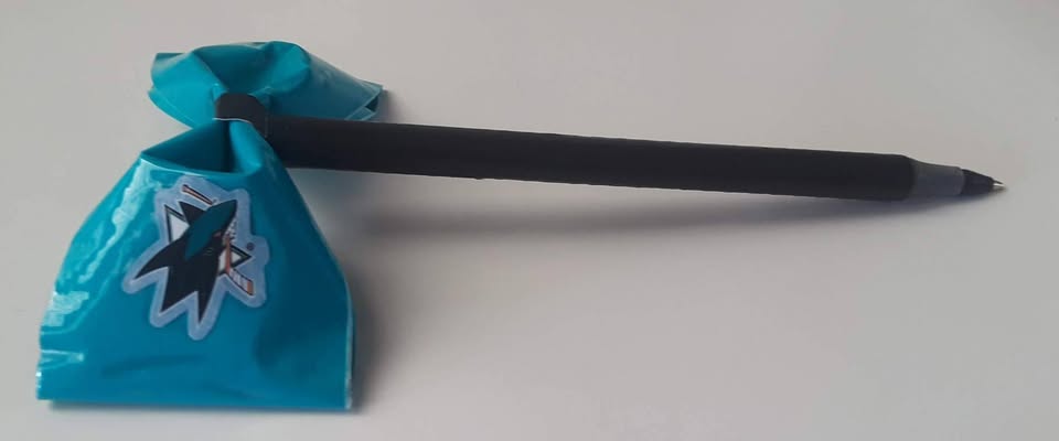 San Jose Sharks NHL Ice Hockey Duct Tape Bow Pen - Image 4