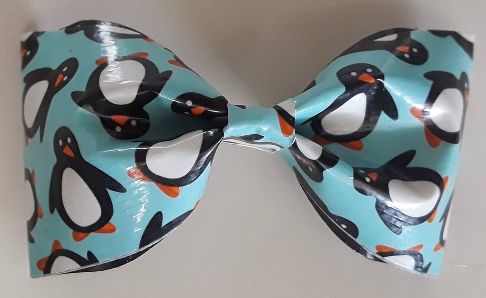 Penguin Duct Tape Hair Clip Bow