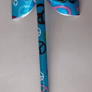 Blue Peace Sign Duct Tape Bow Pen