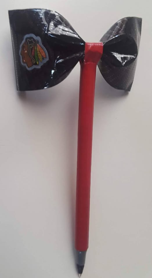 Chicago Blackhawks NHL Ice Hockey Duct Tape Bow Pen
