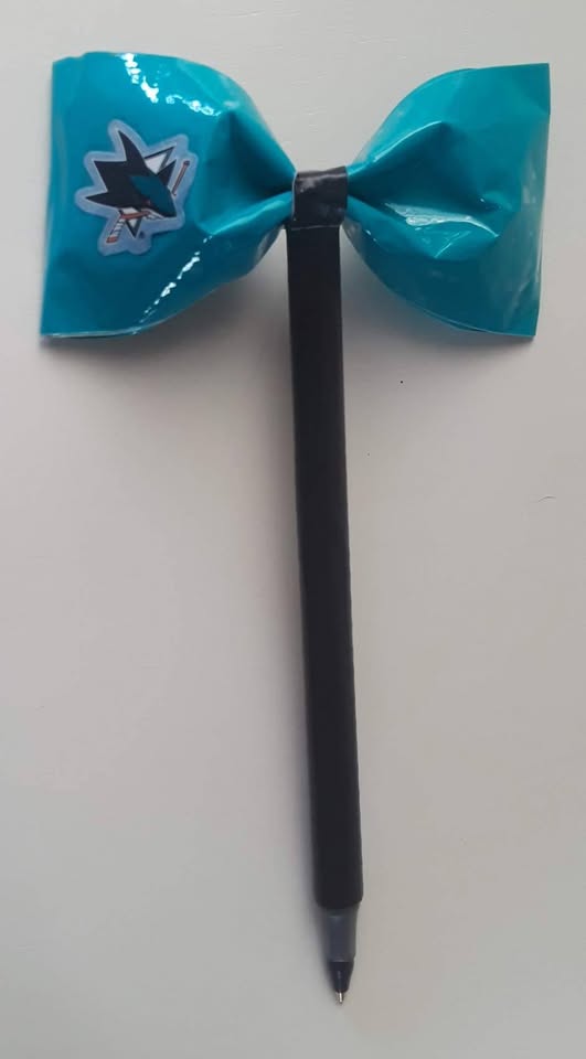 San Jose Sharks NHL Ice Hockey Duct Tape Bow Pen