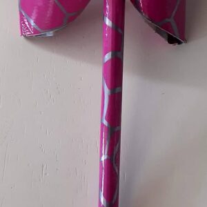 Pink Giraffe Print Duct Tape Bow Pen
