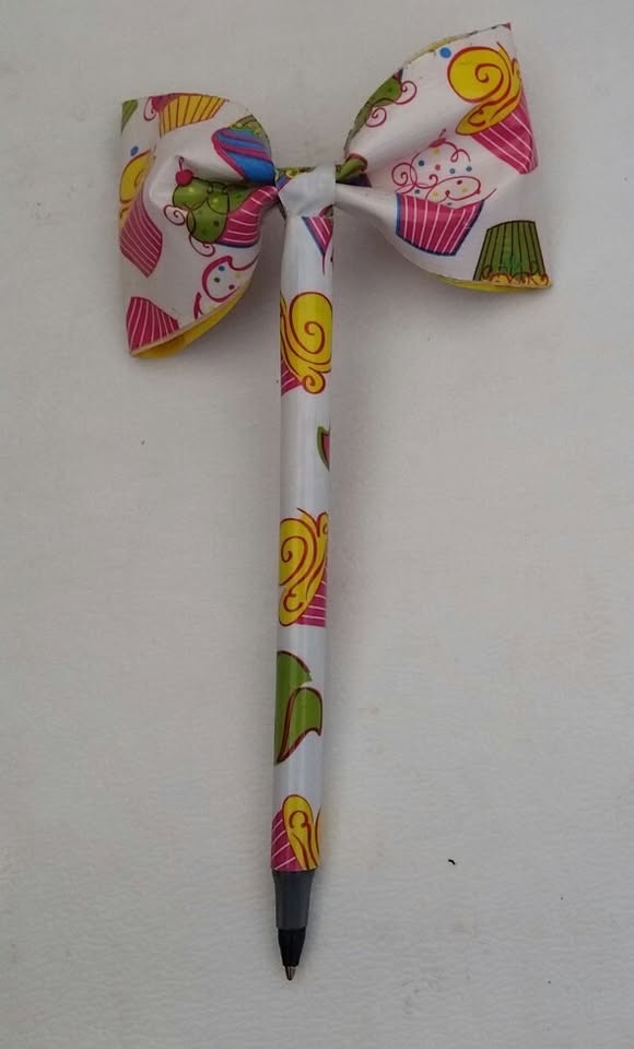 Cupcakes Duct Tape Bow Pen