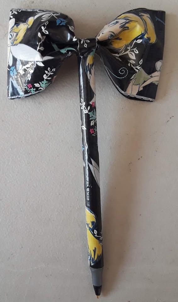 Tinkerbell Duct Tape Bow Pen