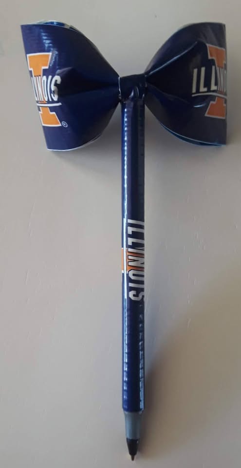 University of Illinois Fighting Illini NCAA Duct Tape Bow Pen